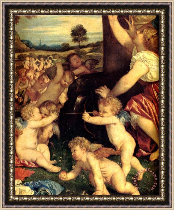 Titian The Worship of Venus [detail 1] Framed Print
